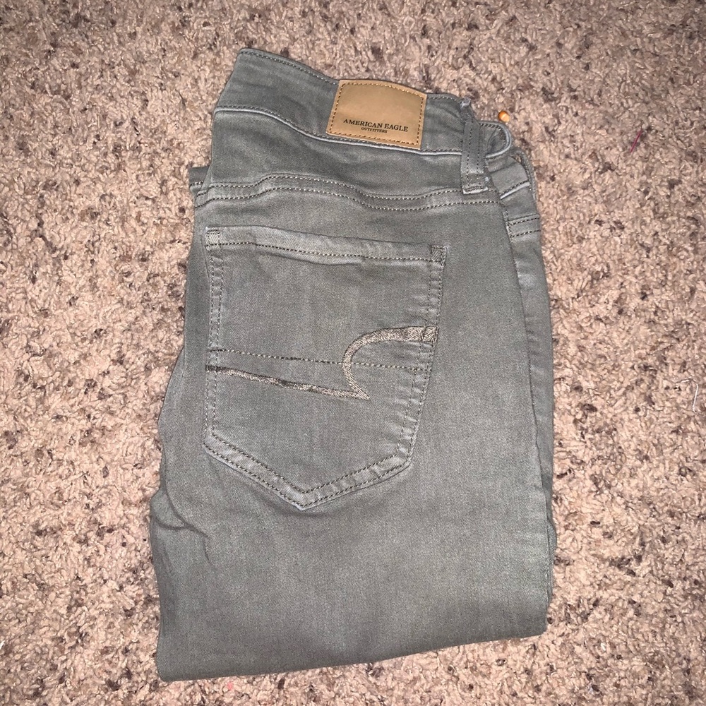 Super stretch green jegging